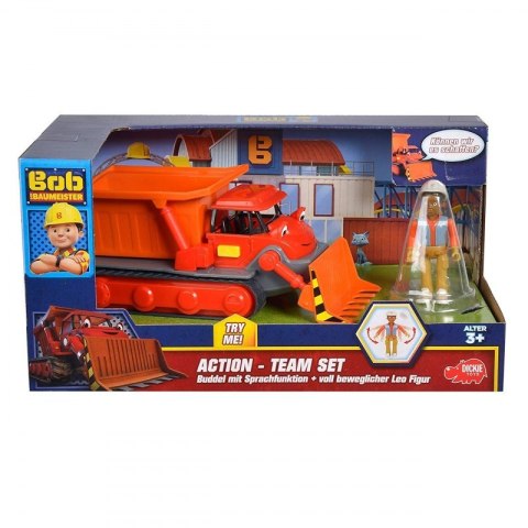 DICKIE Bob Budowniczy Spychacz z dźwiękiem Figurka Leo