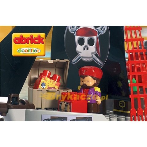 Ecoiffier Abrick Klocki Zestaw Statek Piracki z figurkami piratów 29 el.