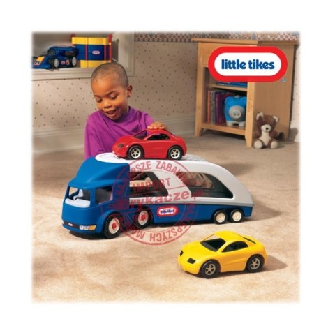 Little tikes Duża naczepa laweta do przewozu samochodów + dwa auta osobowe