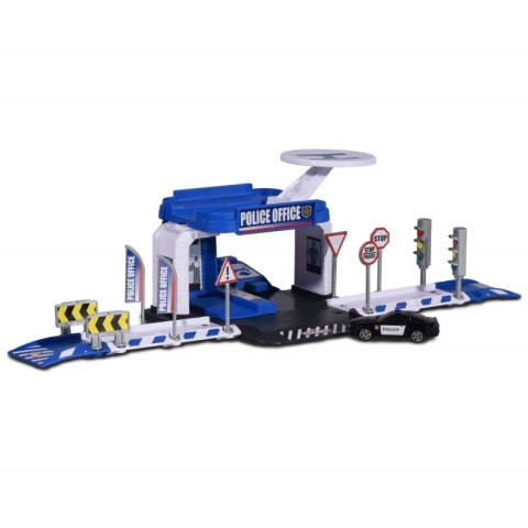 Posterunek policji Majorette Creatix + Autko radiowóz z dźwiękiem i światłem