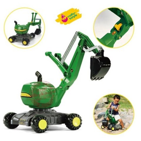 Rolly Toys RollyDigger John Deere Koparka samobieżna Jeździk - Zielony