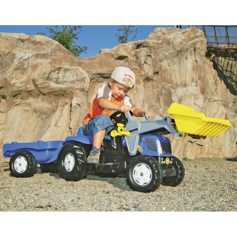 Rolly Toys rollyKid-X New Holland rollyKid Traktor z łyżką i przyczepką Niebieski