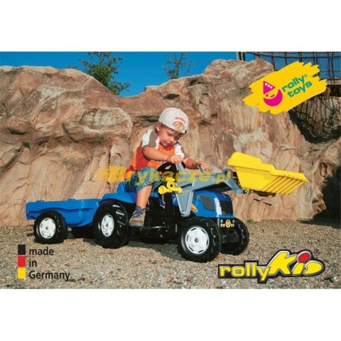 Rolly Toys rollyKid-X New Holland rollyKid Traktor z łyżką i przyczepką Niebieski