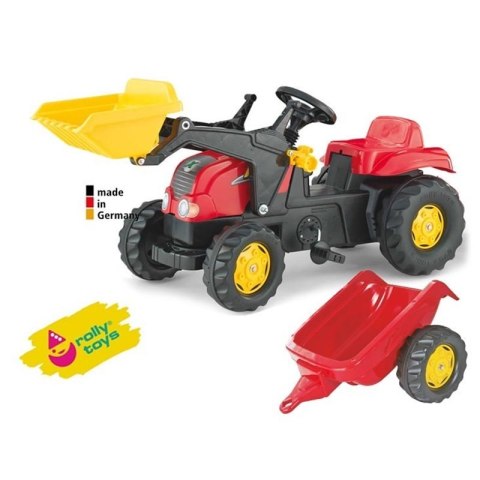 Rolly Toys rollyKid Traktor na pedały z łyżką i przyczepą 2-5 Lat