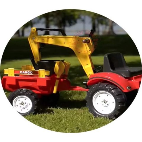 FALK Traktor RANCH zielony z łyżką, ładowarką i przyczepą do piasku