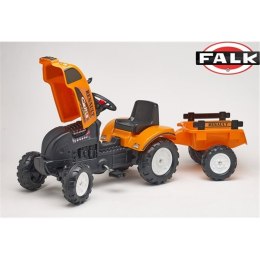 Falk Duży traktorek Renault Celtis 436RX Pomarańczowy z otwieraną maską + Przyczepka
