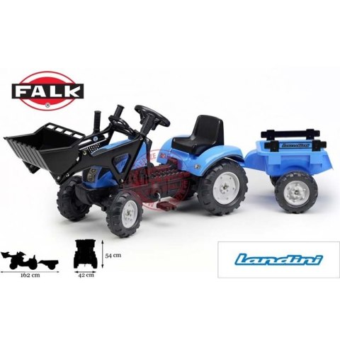 Falk Traktor LANDINI POWERMONDIAL 110 z łyżką i przyczepą