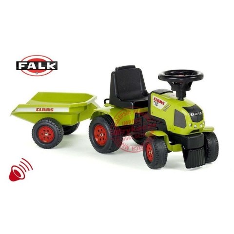 FALK Traktorek Baby Claas Axos 310 Zielony z Przyczepką od 1 roku