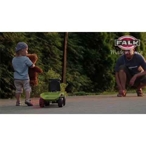 FALK Traktorek Baby Claas Axos 310 Zielony z Przyczepką od 1 roku