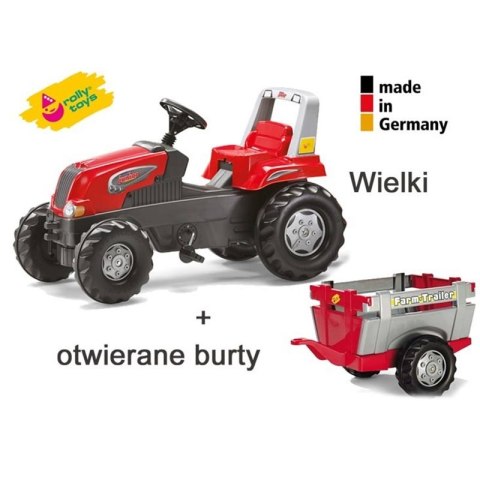Rolly Toys RollyJunior RT - Traktor na pedały z przyczepą Junior 3-8 lat do 50kg