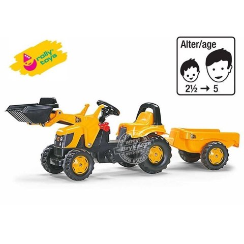 RollyKid JCB Rolly Toys Traktor na Pedały z Łyżką i Przyczepą