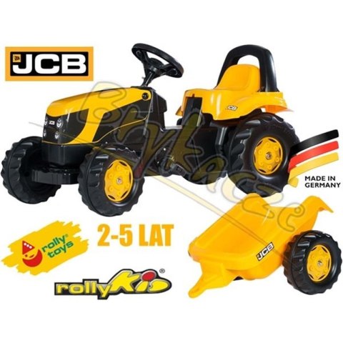 Rolly Toys rollyKid Traktor na pedały JCB z przyczepką 2-5 Lat
