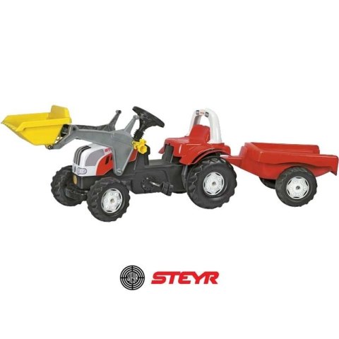 Rolly Toys rollyKid-X Traktor na Pedały czerwony z Łyżką i Przyczepą STEYR Czerwony