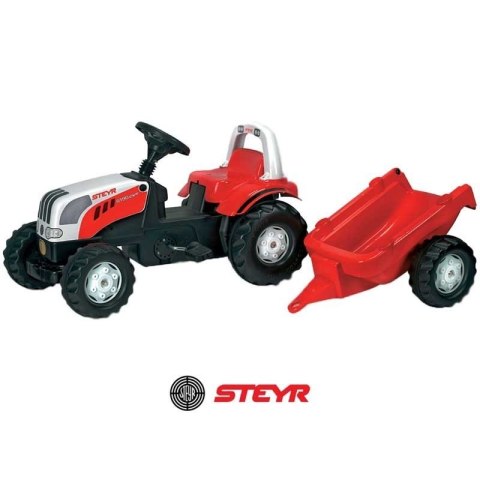 Rolly Toys rollyKid-X Traktor na Pedały czerwony z Łyżką i Przyczepą STEYR Czerwony