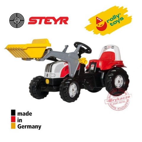 Rolly Toys rollyKid-X Traktor na Pedały czerwony z Łyżką i Przyczepą STEYR Czerwony