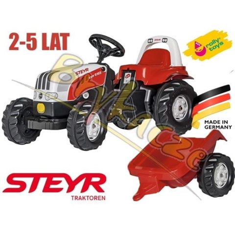 Rolly Toys rollyKid Steyr 6165 CVT Traktor na Pedały z Przyczepą Steyr