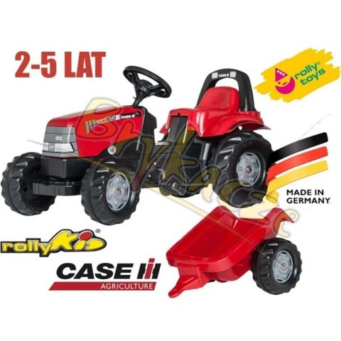 Rolly Toys rollyKid Case 1170 CVX Traktor na Pedały z Przyczepką Case Czerwony