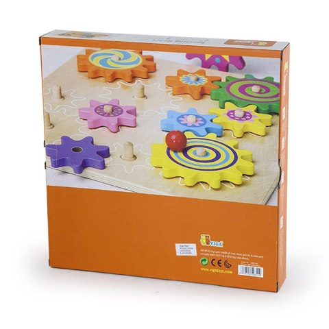 Viga Tablica Edukacyjna Drewniana Zakręcone Zębatki Certyfikat FSC Montessori