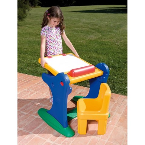 Chicco Edukacyjne biurko z tablicą i krzesełkiem + Drewniane kręgle gratis!