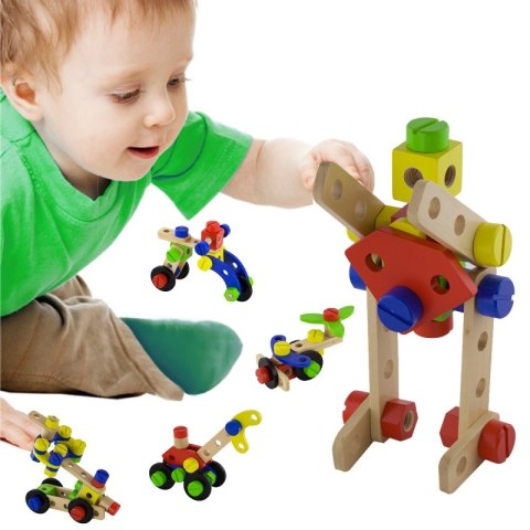 Drewniane Klocki Konstrukcyjne Viga 48 Elementów Montessori