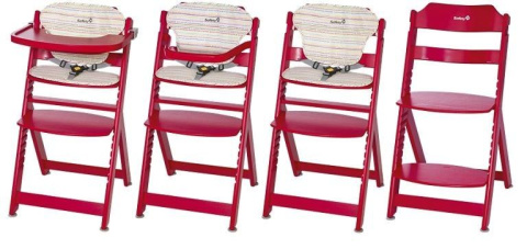 TIMBA z poduszką Safety 1st Krzesełko do karmienia - red line z wkładką