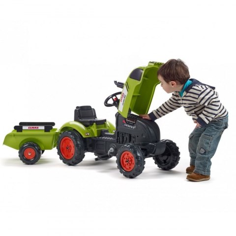 FALK Traktorek Claas Zielony na Pedały Klakson Przyczepa od 2 Lat.