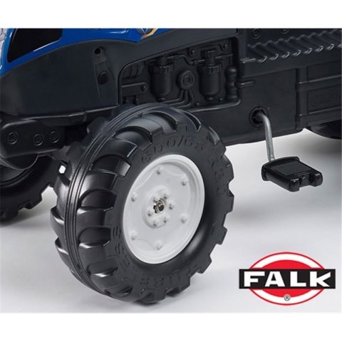 FALK Traktor New Holland Niebieski na Pedały z Przyczepką od 3 Lat