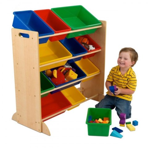 Drewniany regał z pojemnikami na zabawki KidKraft