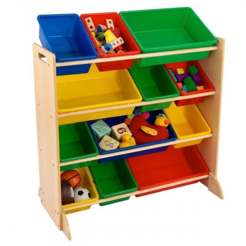 Drewniany regał z pojemnikami na zabawki KidKraft