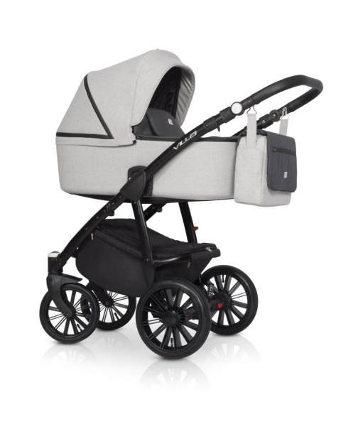 RIKO VILLA Wózek wielofunkcyjny 3w1 z fotelikiem 0-13 kg - TITANIUM