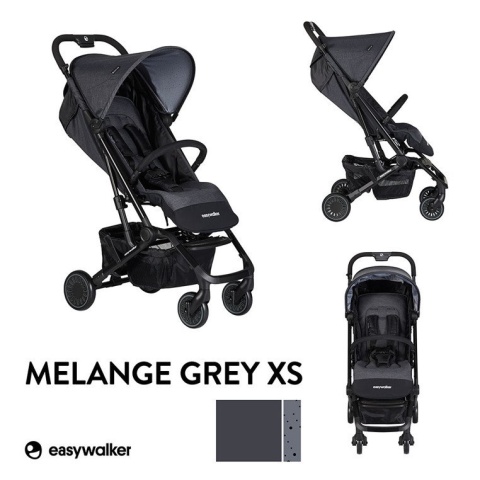 Easywalker Buggy XS Wózek spacerowy z osłonką przeciwdeszczową Melange Grey kolekcja 2019