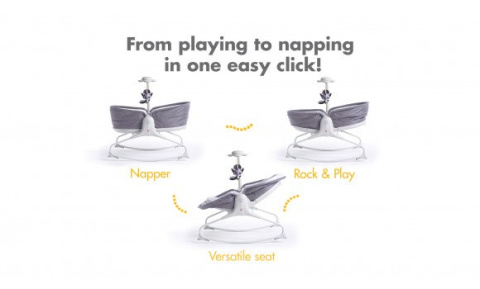 Tiny Love ROCKER NAPPER wielofunkcyjny leżaczek - bujaczek z funkcją krzesełka 3w1 - GREY