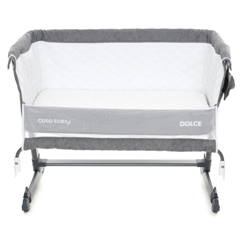 DOLCE Coto Baby łóżeczko dostawne spanie z dzieckiem 0m+ kolor 06 Grey