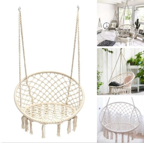 Huśtawka LUARO fotel bocianie gniazdo ecru 80cm 150kg