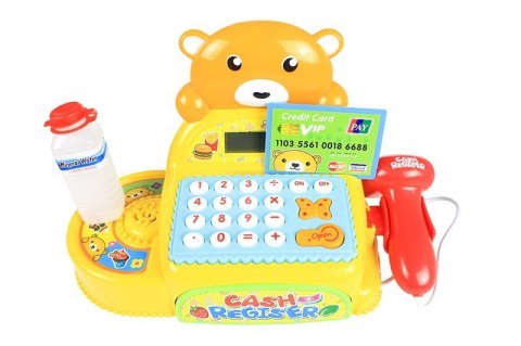 Kasa Fiskalna z Misiem Czytnik Kart LCD + koszyk