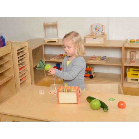 Drewniana Kasa Sklepowa Dla Dzieci + Pieniądze i Karta Kredytowa Masterkidz Montessori