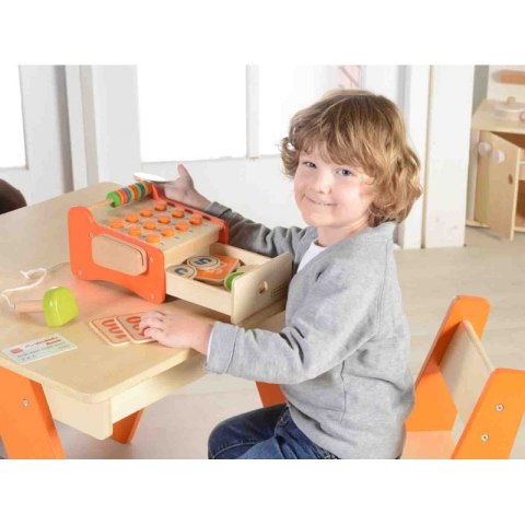 Drewniana Kasa Sklepowa Dla Dzieci + Pieniądze i Karta Kredytowa Masterkidz Montessori