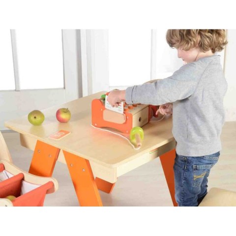 Drewniana Kasa Sklepowa Dla Dzieci + Pieniądze i Karta Kredytowa Masterkidz Montessori