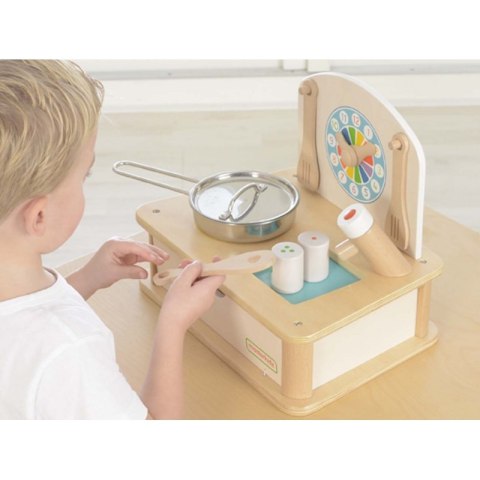 Drewniana Mini Kuchenka Dla Dzieci Masterkidz + Akcesoria