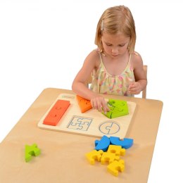 Drewniane Puzzle Dla Dzieci Nauka Kształtów Figury Geometryczne Masterkidz Montessori