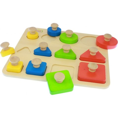 MASTERKIDZ Drewniany Sorter Kształtów Wielkości Kolorów Montessori