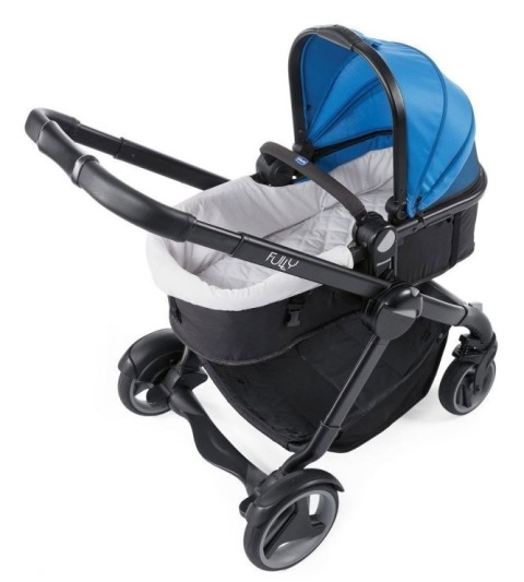 FULLY Chicco 3w1 wózek głeboko-spacerowy z fotelikiem KeyFit 0m+ Power Blue + Next2Me GRATIS
