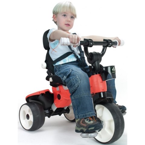 Injusa Rowerek Trójkołowy Deluxe City Max Czerwony Ciche Koła Torba