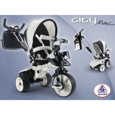 Rowerek Trójkołowy Ciche Koła Torba Injusa Delux City Max