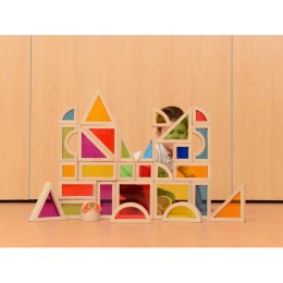 Tęczowe Klocki Zestaw 30 Elementów Kolorowe Szkło Masterkidz Montessori