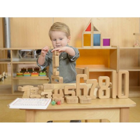 Zestaw Edukacyjny Drewniane Cyferki 1-10 Masterkidz 37 Elementów Montessori