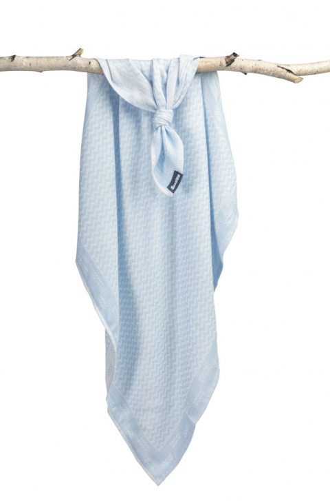 Pieluszka bambusowa Sensillo 65x75cm - NIEBIESKI ZYGZAK