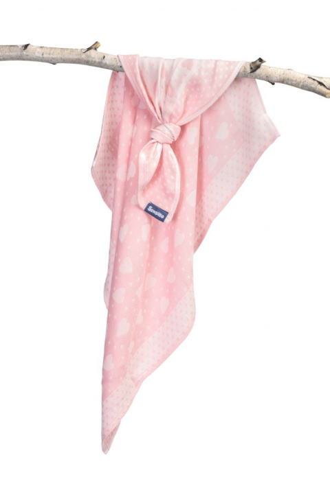 Pieluszka bambusowa Sensillo 65x75cm - RÓŻOWY SERCA