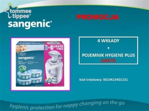 Tommee Tippee Pojemnik na pieluchy Sangenic Hygiene Plus+ 4 wkłady Gratis 54