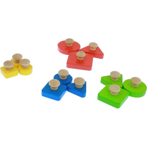 MASTERKIDZ Drewniany Sorter Kształtów Wielkości Kolorów Montessori